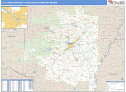 Little Rock-Pine Bluff, AR DMR Wall Map Basic Style