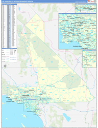 Los Angeles, CA DMR Wall Map Basic Style