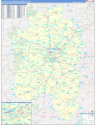 Louisville, KY DMR Wall Map Basic Style