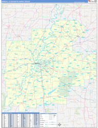 Memphis, TN DMR Wall Map Basic Style