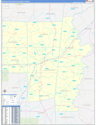 Meridian, MS DMR Wall Map Basic Style