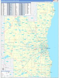 Milwaukee, WI DMR Wall Map Basic Style