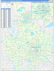 Minneapolis-St. Paul, MN DMR Wall Map Basic Style