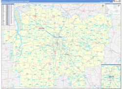 Nashville, TN DMR Wall Map Basic Style