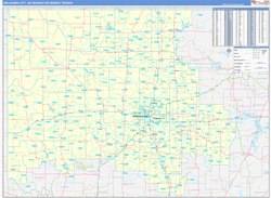 Oklahoma City, OK DMR Wall Map Basic Style