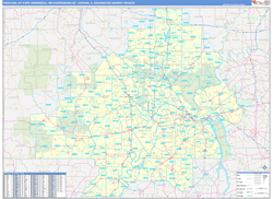 Paducah, KY-Cape Girardeau, MO-Harrisburg-Mt. Vernon, IL DMR Wall Map Basic Style