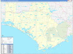 Panama City, FL DMR Wall Map Basic Style