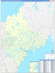 Portland-Auburn, ME DMR Wall Map Basic Style
