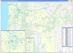 Portland, OR DMR Wall Map Basic Style