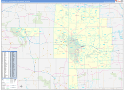 Rapid City, SD DMR Wall Map Basic Style