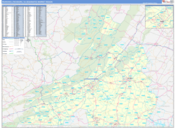 Roanoke-Lynchburg, VA DMR Wall Map Basic Style