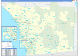 San Diego, CA DMR Wall Map Basic Style