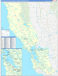 San Francisco-Oakland-San Jose, CA DMR Wall Map Basic Style