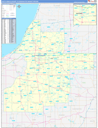 South Bend-Elkhart, IN DMR Wall Map Basic Style
