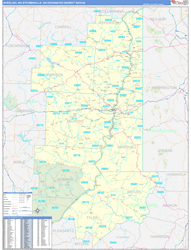 Wheeling, WV-Steubenville, OH DMR Wall Map Basic Style