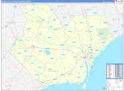 Wilmington, NC DMR Wall Map Basic Style