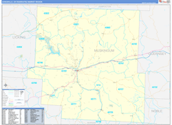 Zanesville, OH DMR Wall Map Basic Style