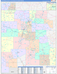 Albuquerque-Santa Fe, NM DMR Wall Map Color Cast Style