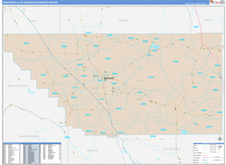 Bakersfield, CA DMR Wall Map Color Cast Style