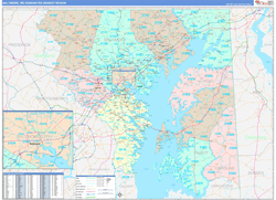 Baltimore, MD DMR Wall Map Color Cast Style