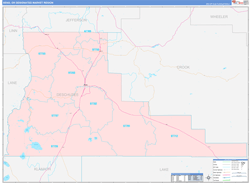 Bend, OR DMR Wall Map Color Cast Style