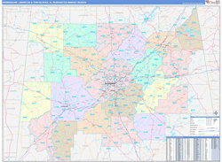 Birmingham (Anniston & Tuscaloosa), AL DMR Wall Map Color Cast Style