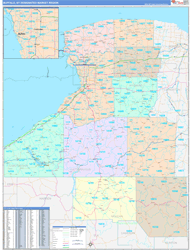 Buffalo, NY DMR Wall Map Color Cast Style