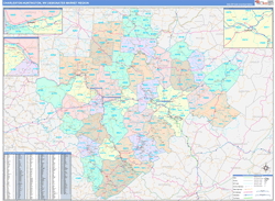 Charleston-Huntington, WV DMR Wall Map Color Cast Style