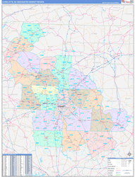 Charlotte, NC DMR Wall Map Color Cast Style