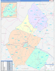 Charlottesville, VA DMR Wall Map Color Cast Style
