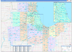 Chicago, IL DMR Wall Map Color Cast Style