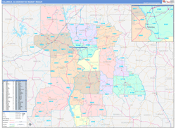Columbus, GA DMR Wall Map Color Cast Style