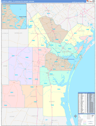 Corpus Christi, TX DMR Wall Map Color Cast Style