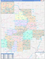 Davenport, IA-Rock Island-Moline, IL DMR Wall Map Color Cast Style