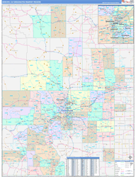 Denver, CO DMR Wall Map Color Cast Style