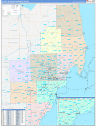 Detroit, MI DMR Wall Map Color Cast Style