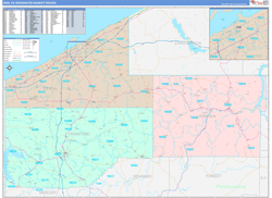 Erie, PA DMR Wall Map Color Cast Style