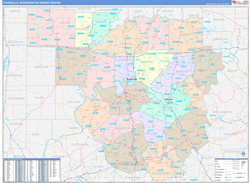 Evansville, IN DMR Wall Map Color Cast Style