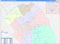 Fresno-Visalia, CA DMR Wall Map Color Cast Style