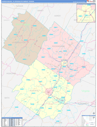 Harrisonburg, VA DMR Wall Map Color Cast Style