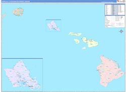 Honolulu, HI DMR Wall Map Color Cast Style