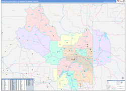 Idaho Falls-Pocatello, ID DMR Wall Map Color Cast Style