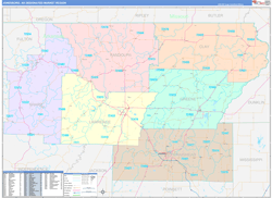 Jonesboro, AR DMR Wall Map Color Cast Style
