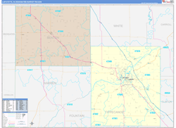 Lafayette, IN DMR Wall Map Color Cast Style