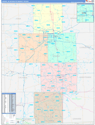 Lansing, MI DMR Wall Map Color Cast Style