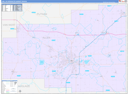 Lima, OH DMR Wall Map Color Cast Style