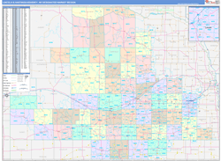 Lincoln & Hastings-Kearney, NE DMR Wall Map Color Cast Style