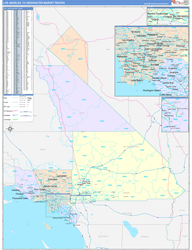 Los Angeles, CA DMR Wall Map Color Cast Style