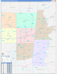 Meridian, MS DMR Wall Map Color Cast Style