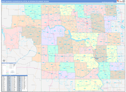 Minot-Bismarck-Dickinson (Williston), ND DMR Wall Map Color Cast Style
